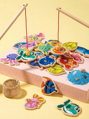 Wooden magnetic fishing - magnetic, game