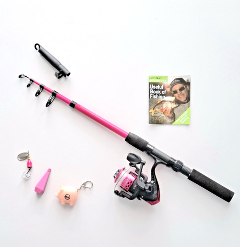 Pink junior fishing set - junior, set.
