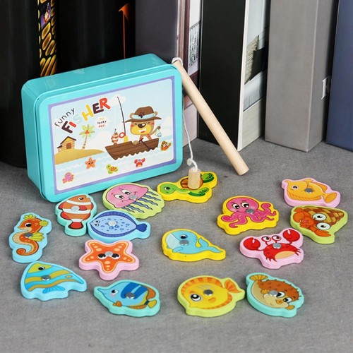 Wooden magnetic fish - wooden, toys