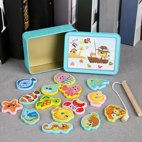 Wooden magnetic fish toys kids - fish,